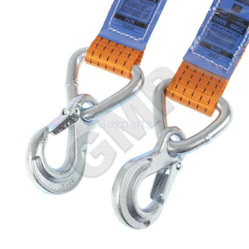 PAS TRANSPORTOWY ŁADUNKU 5T 8m 2 HAKI Z ZABEZP.