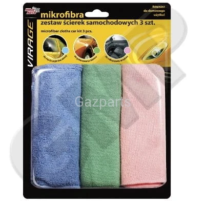 ZESTAW ŚCIEREK SAMOCHODOWYCH MIKROFIBRA kpl. 3szt