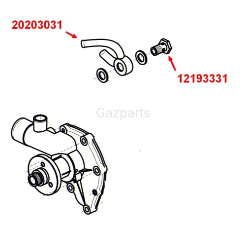 PRZEWÓD POMPY WODY METALOWY SILNIK 4CT90 UAZ