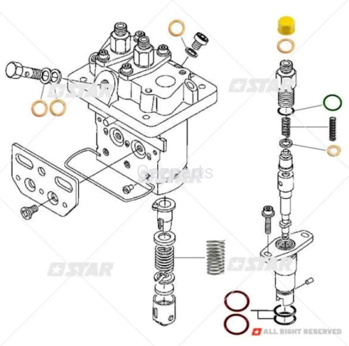 Zestaw oringów uszczelnień pompy DENSO