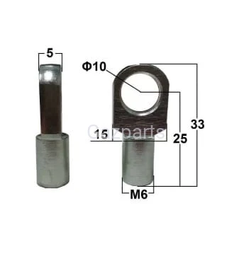 UCHWYT SPRĘŻYNY GAZOWEJ OCZKO Fi 10mm GWINT M6