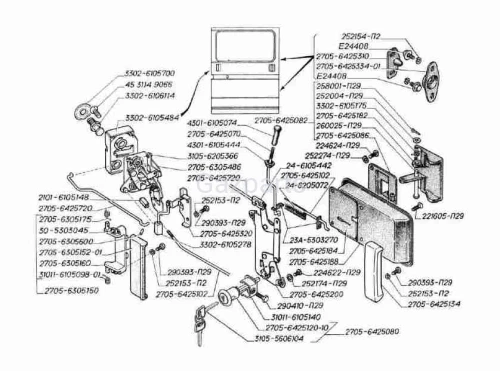 CIĘGNO ZAMKA DRZWI TYLNYCH GAZELA
