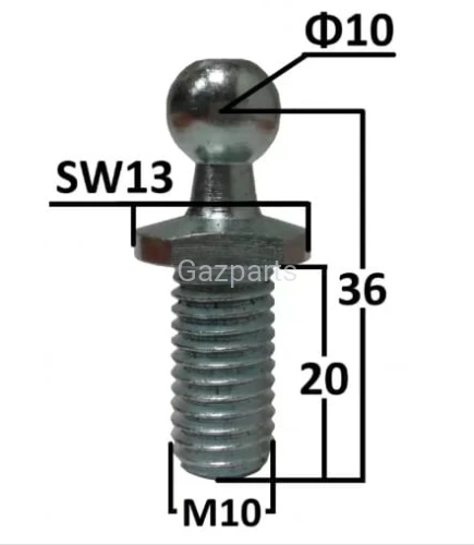 SWORZEŃ KULOWY TRZPIEŃ MOCUJĄCY Fi-10 GWINT - M10