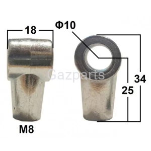 UCHWYT OCZKOWY GRUBY 18mm OTWÓR 10mm M8 dł. 25mm